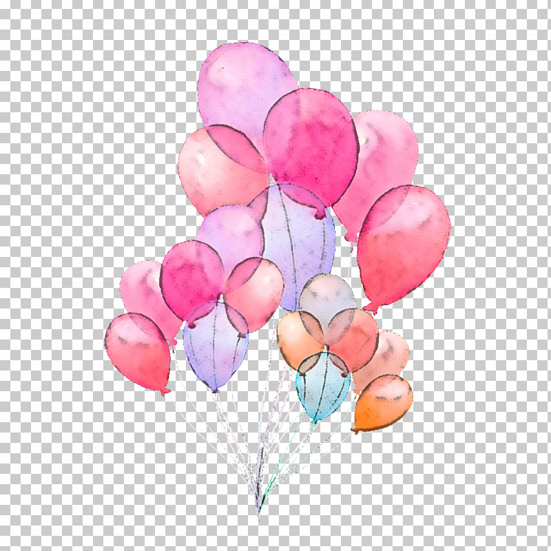 Balloon Pink Party Supply Petal Watercolor Paint PNG, Clipart, Balloon, Flower, Heart, Party Supply, Petal Free PNG Download