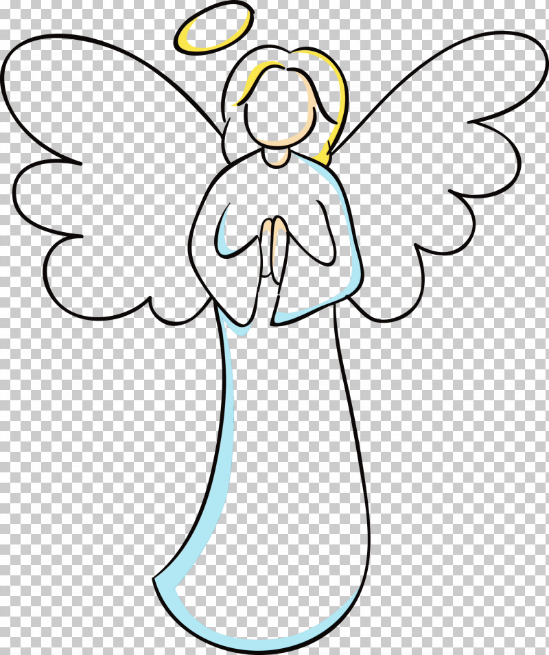 Angel White Wing Cartoon Line Art PNG, Clipart, Angel, Cartoon, Line Art, Paint, Plant Free PNG Download
