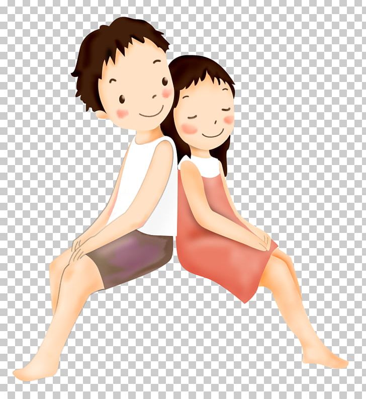Sitting Back To Back PNG, Clipart, Arm, Back To Back, Boy, Brown Hair, Cartoon Free PNG Download