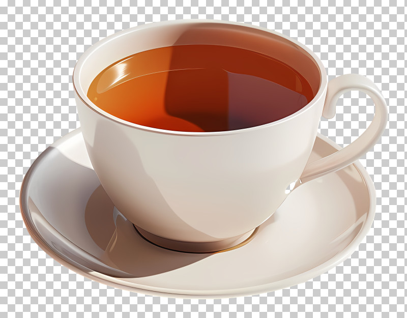 Hot Tea - White Cup Of Tea With A Saucer PNG
