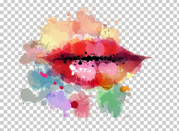 Lip Watercolor Painting PNG, Clipart, Color, Computer Wallpaper, Cosmetics, Euc, Flower Free PNG Download
