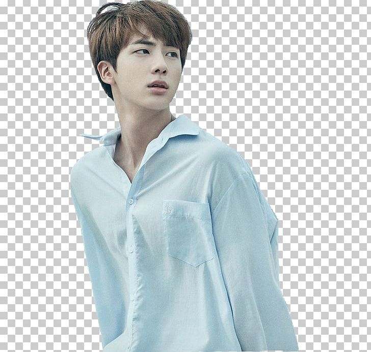 Jin BTS Sticker Love Yourself: Her The Most Beautiful Moment In Life PNG, Clipart, Bighit Entertainment Co Ltd, Blouse, Blue, Dress Shirt, Girl Free PNG Download
