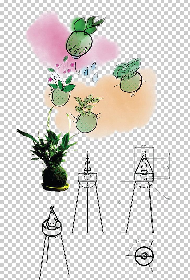 Floral Design Self-sustainability Leaf Kokedama PNG, Clipart, Art, Behance, Branch, Drawing, Flora Free PNG Download