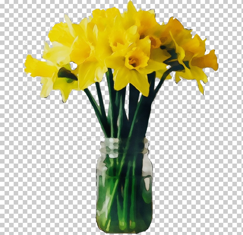 Flower Yellow Cut Flowers Vase Narcissus PNG, Clipart, Bouquet, Cut Flowers, Flower, Flowerpot, Narcissus Free PNG Download