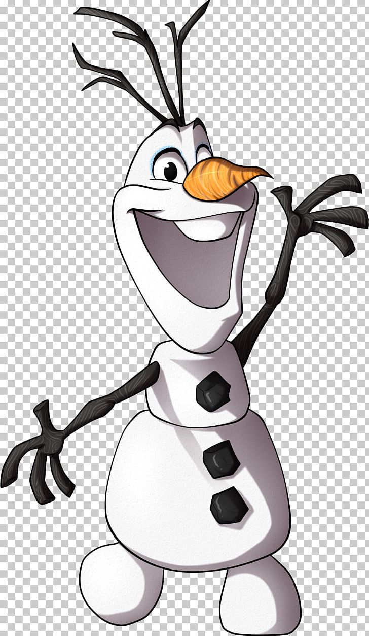 Olaf Elsa Snowman Film Character PNG, Clipart, Art, Beak, Bird, Black And White, Cartoon Free PNG Download