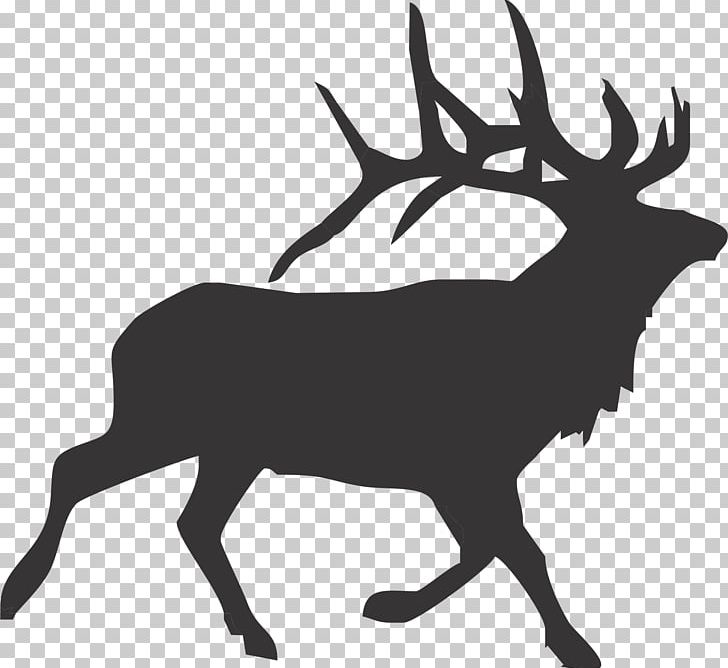 Elk Reindeer Decal Moose PNG, Clipart, Animals, Antler, Biggame Hunting, Black And White, Decal Free PNG Download