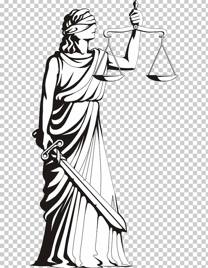 Lady Justice Symbol Measuring Scales PNG, Clipart, Arm, Black, Fashion Design, Fashion Illustration, Fictional Character Free PNG Download