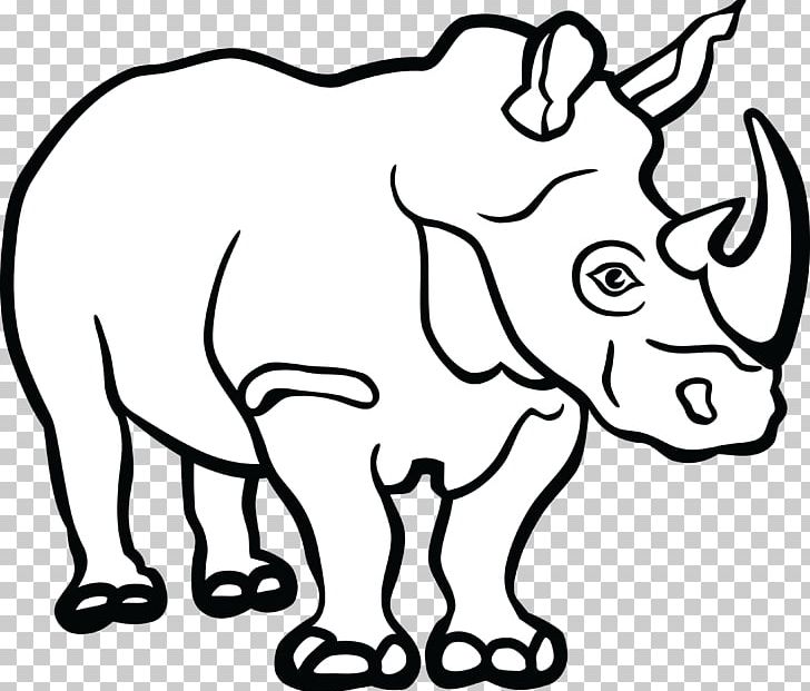 Rhinoceros Line Art Drawing PNG, Clipart, African Elephant, Animal, Black, Carnivoran, Cartoon Free PNG Download