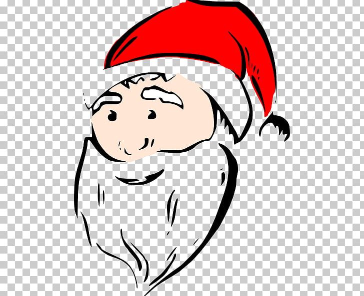 Santa Claus Face PNG, Clipart, Area, Art, Artwork, Beard, Black And White Free PNG Download