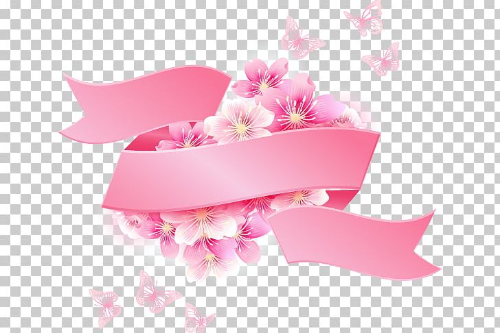 Cherry Blossom Flower PNG, Clipart, Awareness Ribbon, Banner, Blossoms, Breast Cancer, Breast Cancer Awareness Free PNG Download