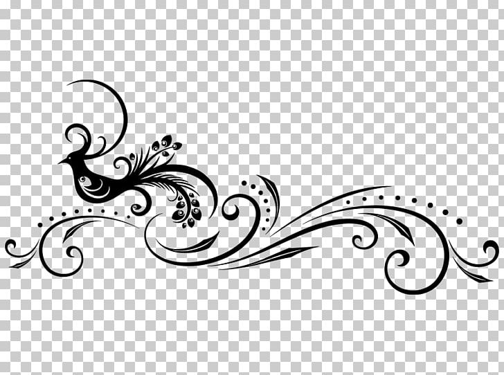Black And White Ornament Wall Decal Drawing PNG, Clipart, Animals, Art, Art Nouveau, Artwork, Bird Free PNG Download