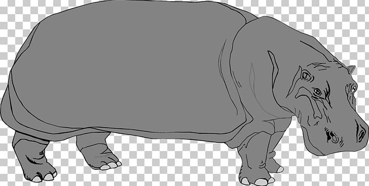 Hippopotamus Rhinoceros Pig PNG, Clipart, Art, Bear, Black, Black And White, Carnivoran Free PNG Download