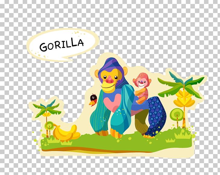 Gorilla Cartoon Animal Illustration PNG, Clipart, Animal, Animals, Animation, Ape, Area Free PNG Download