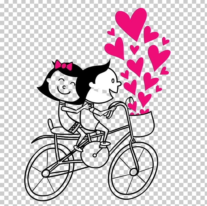 Cycling Couple PNG, Clipart, Bicycle, Bicycle Accessory, Bicycle Frame, Bicycle Part, Cartoon Free PNG Download