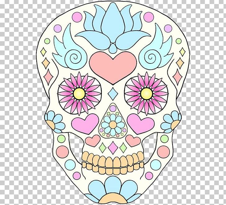 Calavera Day Of The Dead Skull Pastel Floral Design PNG, Clipart, Area, Art, Artwork, Calavera, Candy Free PNG Download
