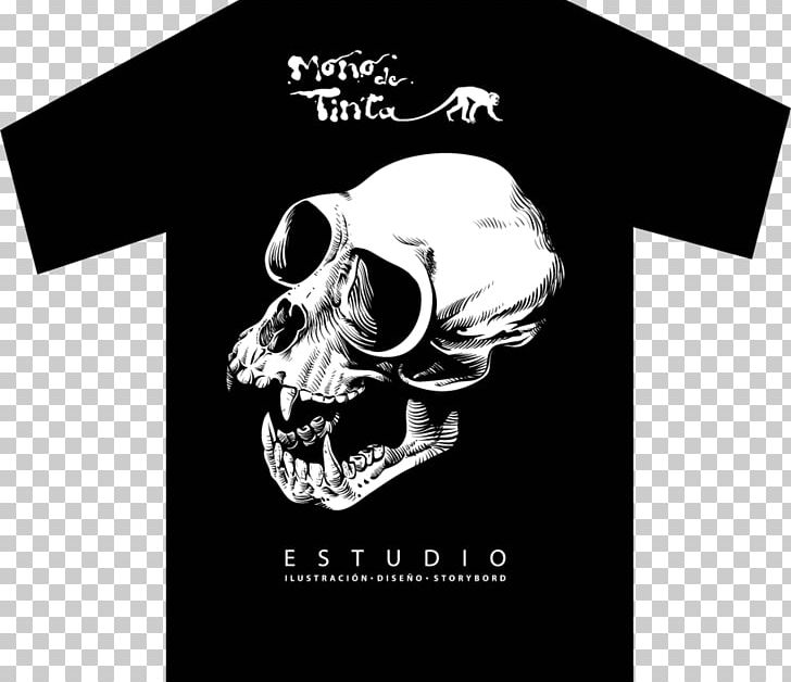 T-shirt Skull Logo PNG, Clipart, Art, Black, Black And White, Bone, Brand Free PNG Download