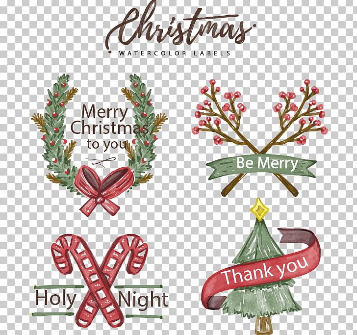 Hand-painted Watercolor Christmas Decoration Wreath PNG, Clipart, Branch, Chris, Christmas Card, Christmas Lights, Decor Free PNG Download