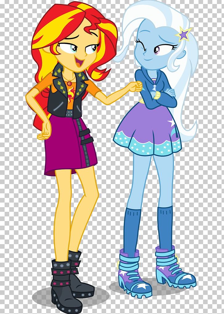Sunset Shimmer Trixie Rainbow Dash My Little Pony: Equestria Girls PNG, Clipart, Cartoon, Deviantart, Equestria, Fashion Design, Fictional Character Free PNG Download