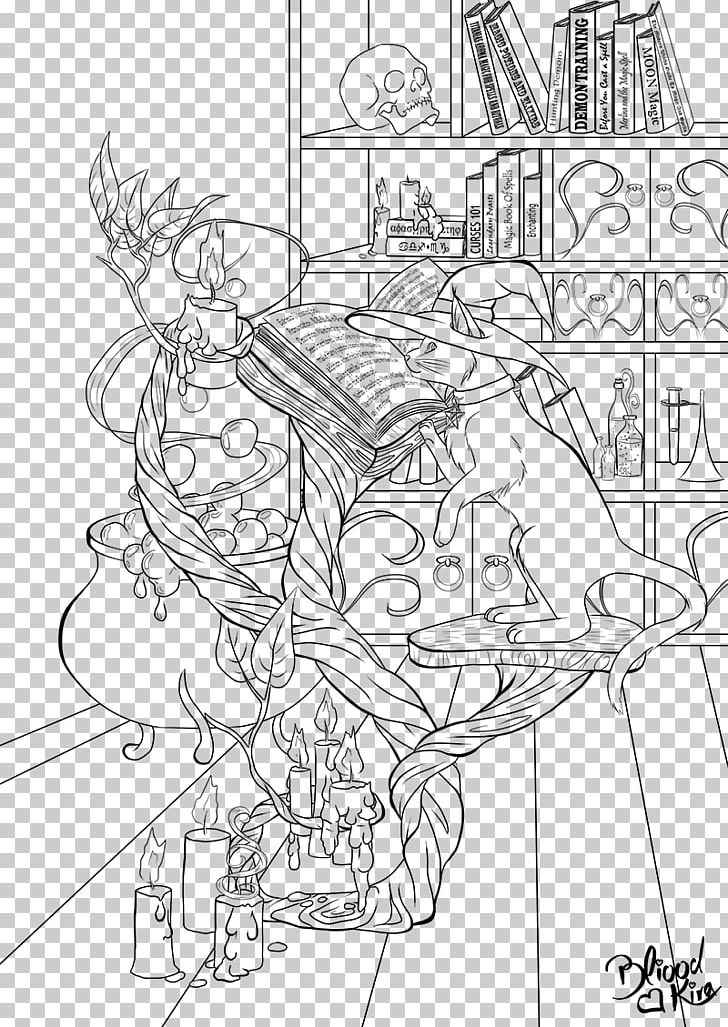Line Art Coloring Book Drawing Witchcraft PNG, Clipart, Adult, Angle, Area, Artwork, Black And White Free PNG Download