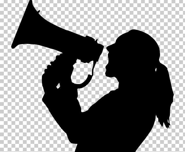 Firstsite Megaphone Silhouette PNG, Clipart, Art, Art Exhibition, Black And White, Brass Instrument, Fictional Character Free PNG Download