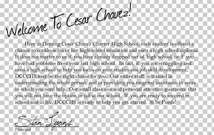 Deming Cesar Chavez Document Letter Head Teacher Handwriting PNG, Clipart, Area, Black And White, Brand, Calligraphy, Cesar Chavez Free PNG Download