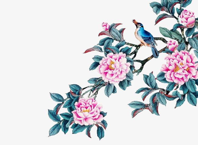 Watercolor Flowers PNG, Clipart, Bird, Blue, Blue Leaves, Branches, Drawing Free PNG Download