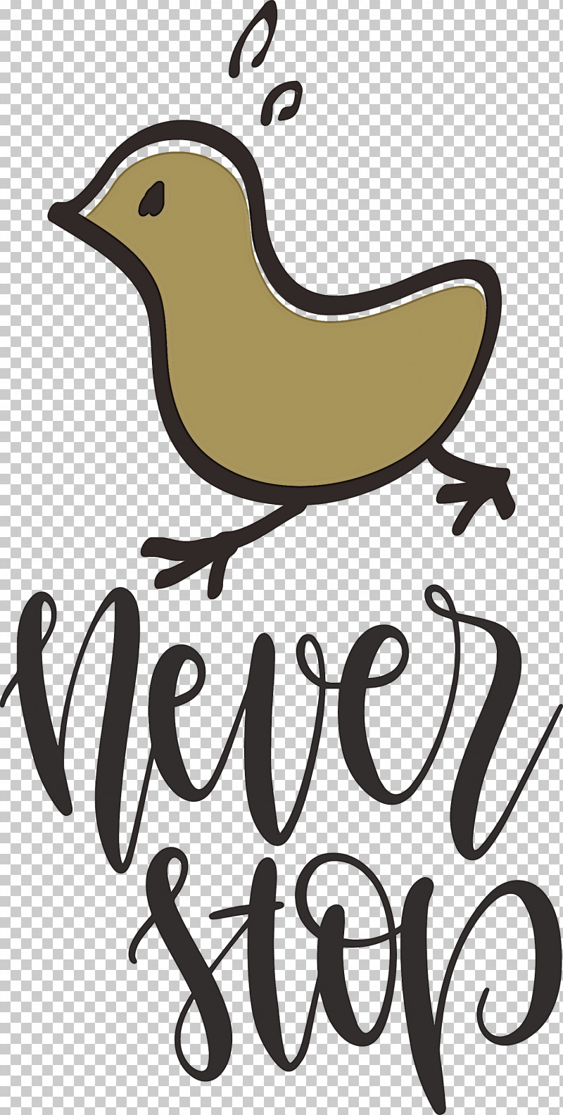 Never Stop Motivational Inspirational PNG, Clipart, Beak, Bird Food, Birds, Cartoon, Drawing Free PNG Download