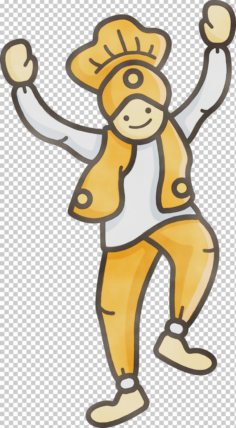 Cartoon Yellow Mascot Animal Figure PNG, Clipart, Animal Figure, Cartoon, Happy Lohri, Mascot, Paint Free PNG Download
