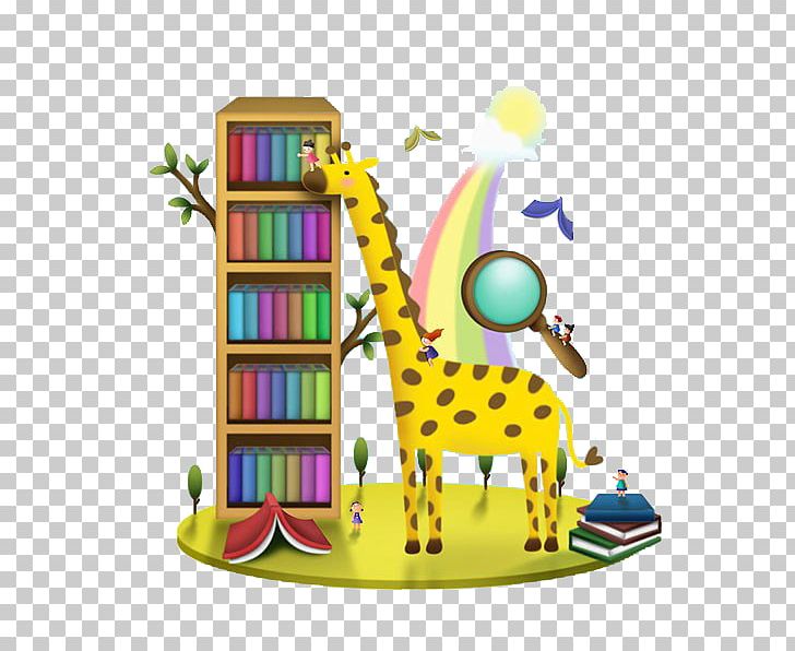 Northern Giraffe Illustration PNG, Clipart, Animals, Art, Book, Bookcase, Bookshelf Free PNG Download