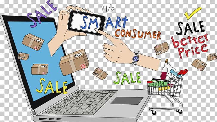 Laptop Shopping Consumer Illustration PNG, Clipart, Box, Cart, Communication, Discount, Hand Free PNG Download