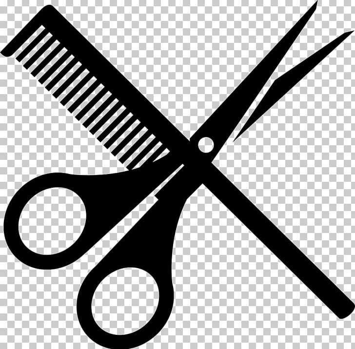 Comb Scissors Hairdresser Hair-cutting Shears PNG, Clipart, Beauty Parlour, Black And White, Clip Art, Comb, Computer Icons Free PNG Download