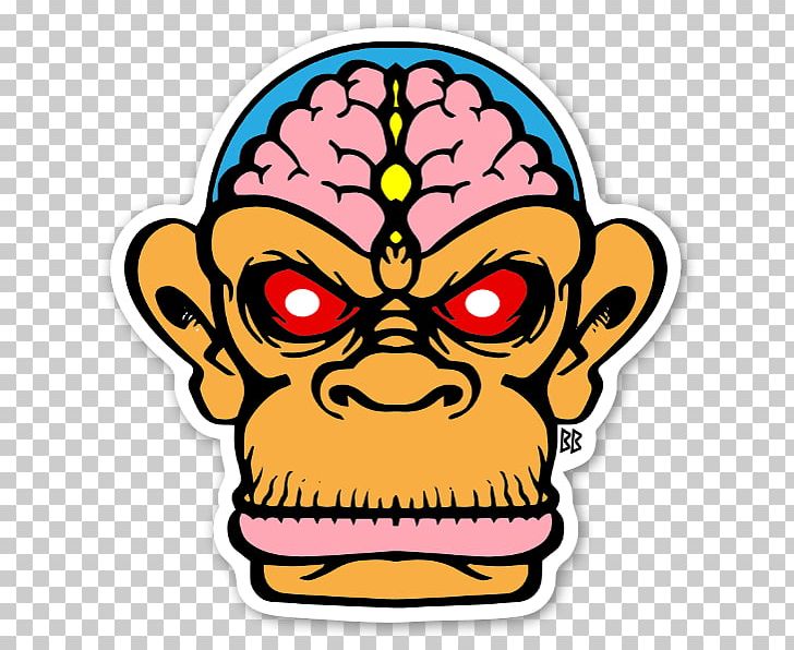Sticker Decal Label Chimpanzee Monkey Brains PNG, Clipart, Area, Artwork, Brain, Chimpanzee, Decal Free PNG Download