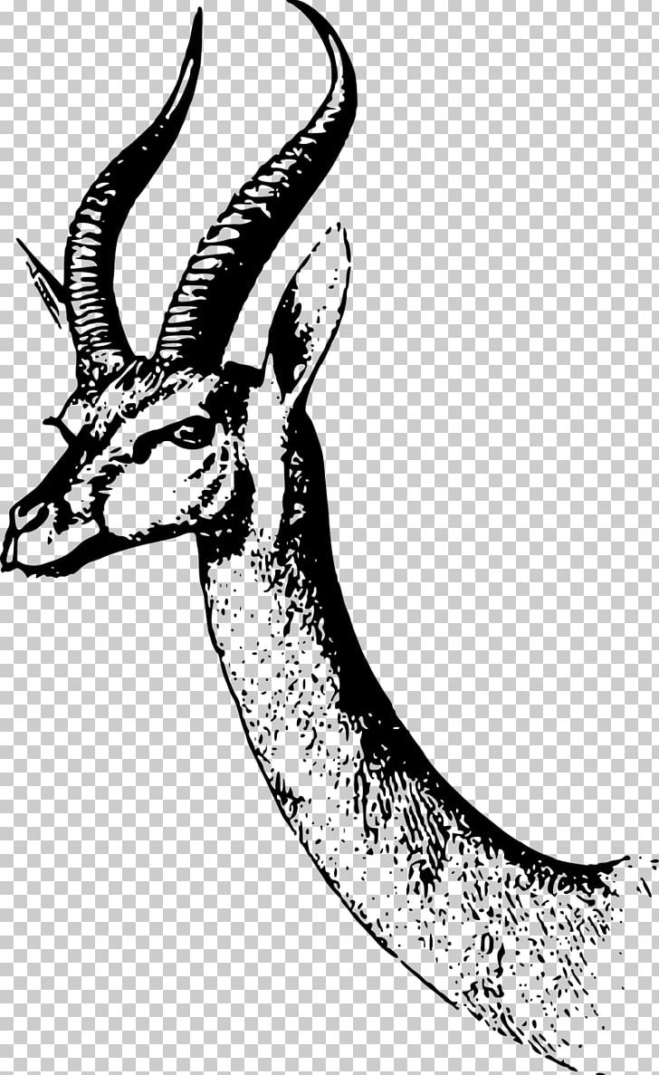 Antelope Dama Gazelle PNG, Clipart, Animals, Antelope, Antler, Art, Black And White Free PNG Download