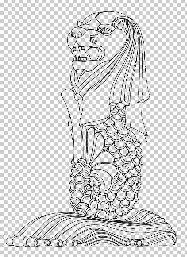 Merlion Park Drawing S Of Singapore Flag Of Singapore PNG, Clipart, Arm, Art, Art Museum, Artwork, Black And White Free PNG Download