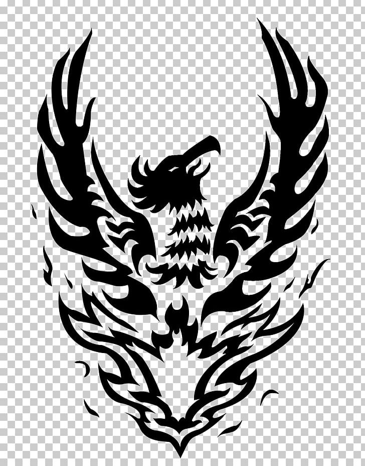 Tattoo Ambigram Phoenix PNG, Clipart, Art, Beak, Bird, Bird Of Prey, Black And White Free PNG Download