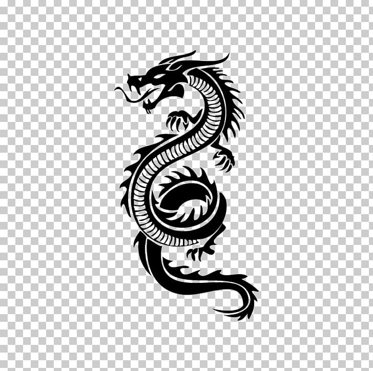 Tattoo Chinese Dragon PNG, Clipart, Black And White, Chinese Dragon, Dragon, Fantasy, Fictional Character Free PNG Download