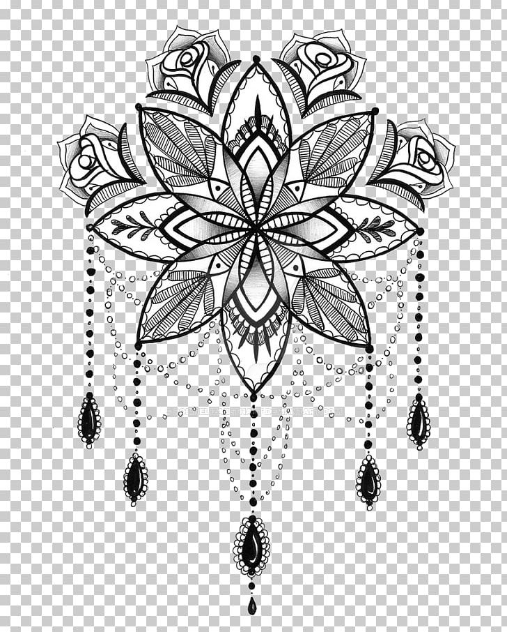 Tattoo Mandala Henna Drawing PNG, Clipart, Abziehtattoo, Art, Black And White, Five Dots Tattoo, Flora Free PNG Download