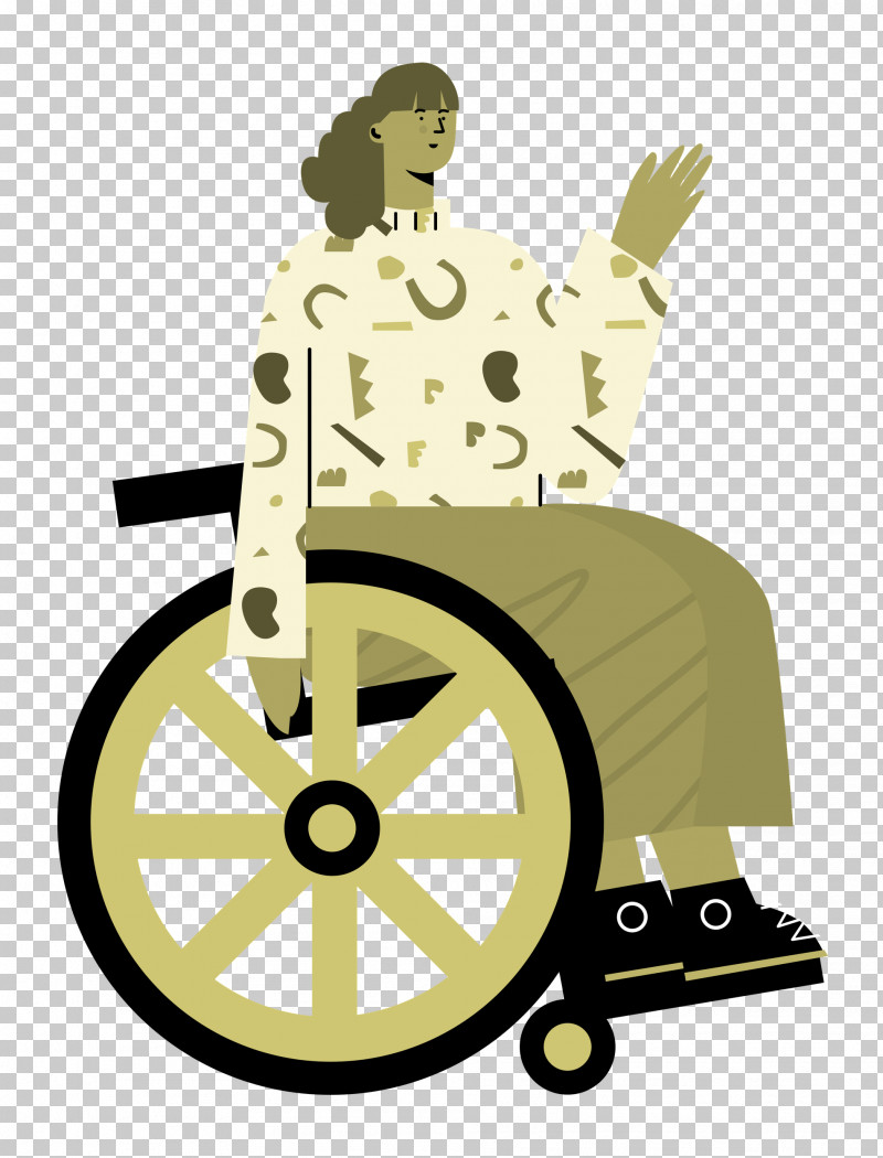 Sitting On Wheelchair Woman Lady PNG, Clipart, Behavior, Cartoon, Clock, Human, Lady Free PNG Download
