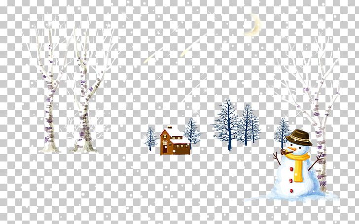 Winter Snowman Illustration PNG, Clipart, Cartoon, Cartoon House, Cartoon Snowman, Cartoon Trees, Computer Wallpaper Free PNG Download
