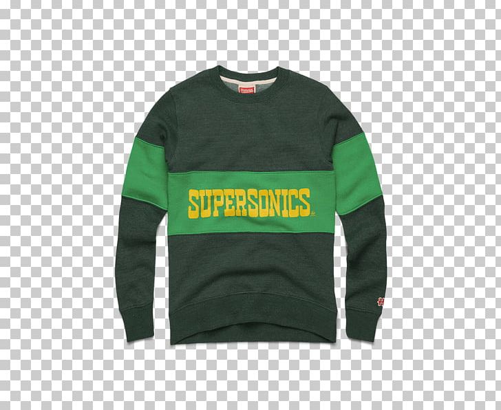 Long-sleeved T-shirt Long-sleeved T-shirt Seattle Supersonics Crew Neck PNG, Clipart, Bluza, Brand, Clothing, Crew Neck, Green Free PNG Download