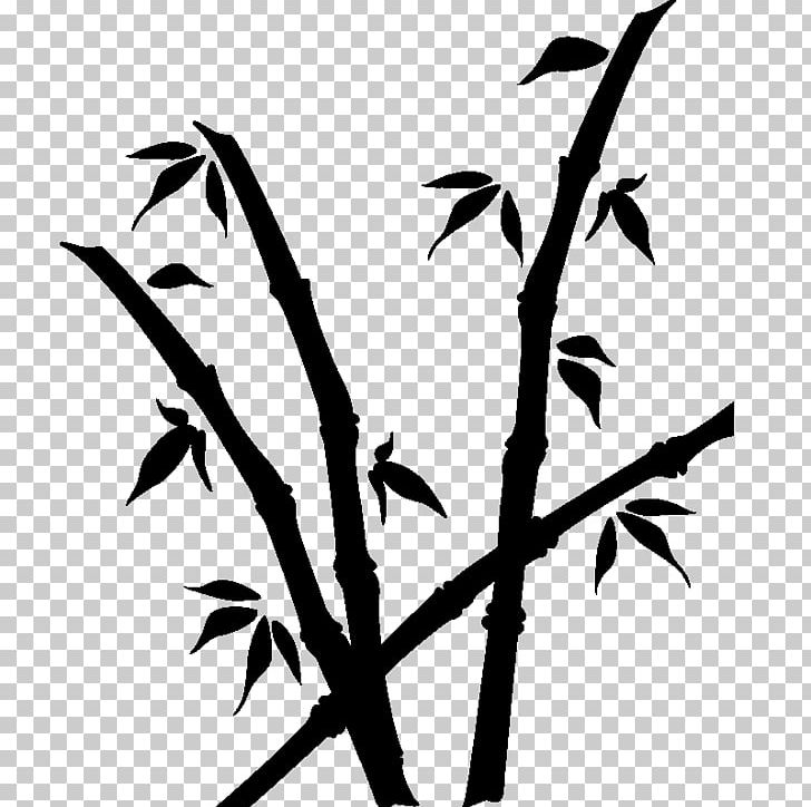 Twig Bambou Plant Stem Sticker Leaf PNG, Clipart, Apple, Bathroom, Black And White, Branch, Flora Free PNG Download