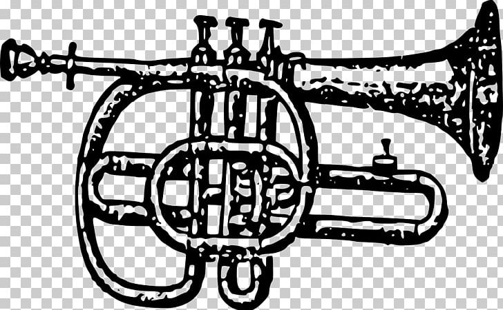 Cornet Trumpet Mellophone Bugle Musical Instruments PNG, Clipart, Alto Horn, Bicycle Drivetrain Part, Black And White, Bore, Brass Instrument Free PNG Download