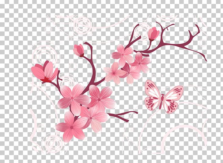 Cherry Blossom Cerasus Computer File PNG, Clipart, Blossom, Branch, Branches Vector, Butterfly, Floral Design Free PNG Download