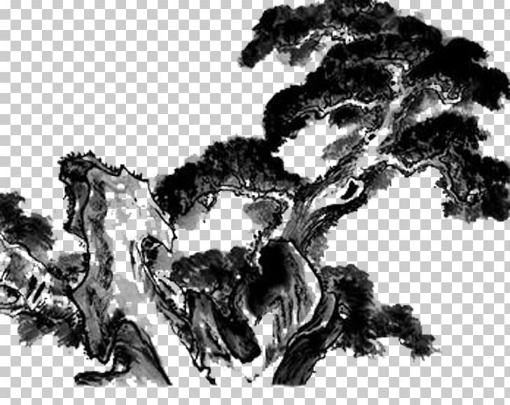 Ink Wash Painting Chinese Painting Tree PNG, Clipart, Bamboo, Black, Black And White, Chinese Painting, Computer Wallpaper Free PNG Download