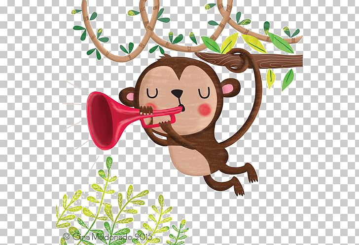 Drawing Monkey Illustration PNG, Clipart, Antler, Branch, Cartoon, Character, Children Free PNG Download