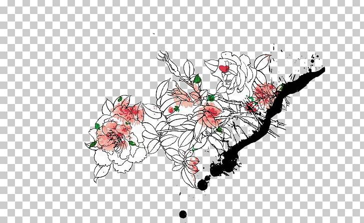 Drawing Flower Desktop PNG, Clipart, Art, Branch, Brush, Desktop Wallpaper, Drawing Free PNG Download