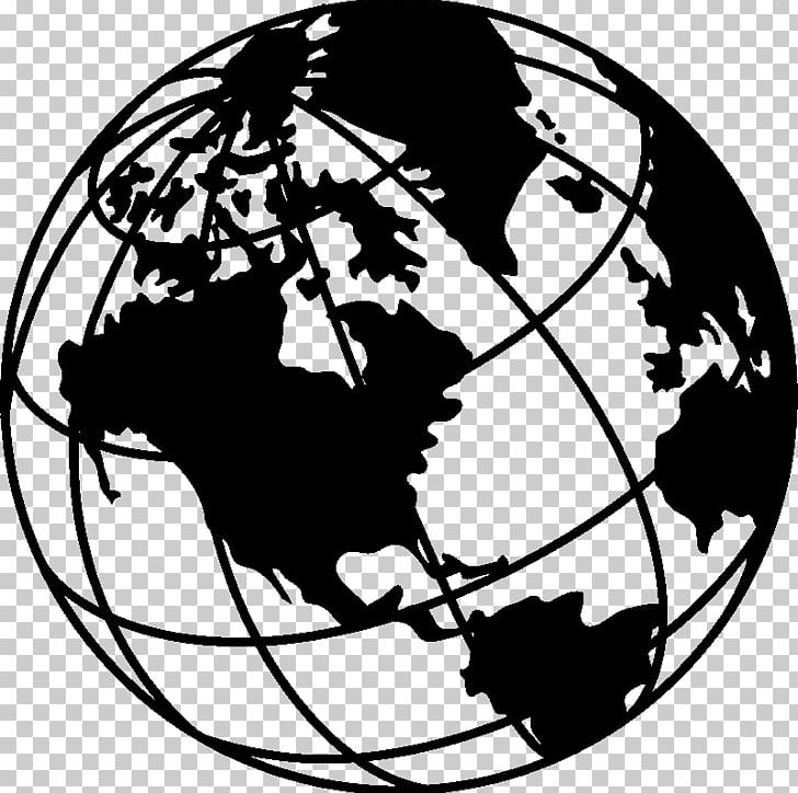 world globe black and white png