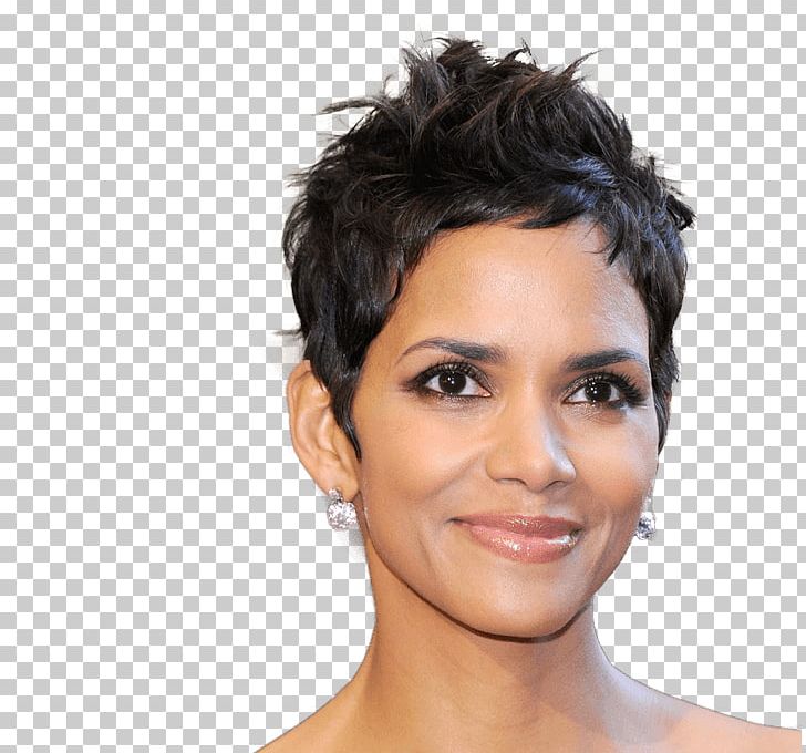 Halle Berry Pixie Cut Hairstyle Female PNG, Clipart, Bangs, Black Hair, Brown Hair, Celebrity, Chin Free PNG Download