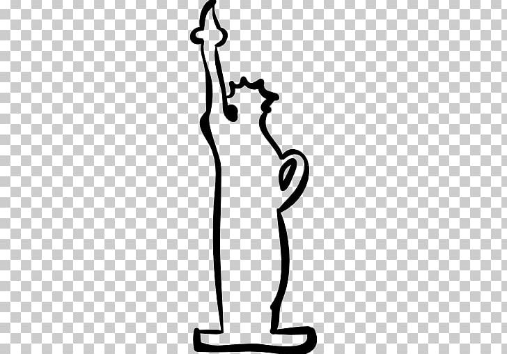 Statue Of Liberty Drawing Computer Icons PNG, Clipart, Area, Artwork, Black And White, Computer Icons, Download Free PNG Download