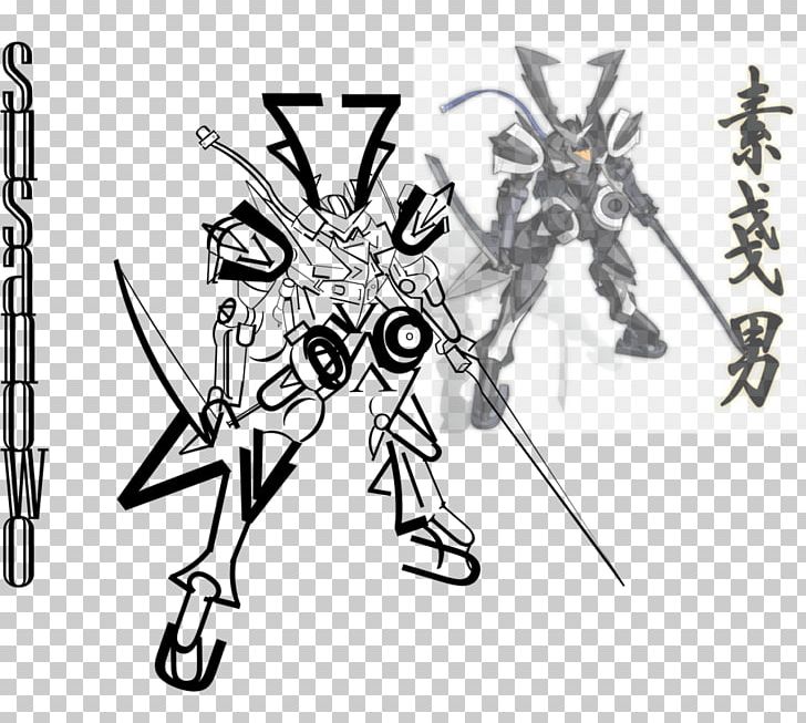 Susanoo-no-Mikoto Gundam Model Line Art Drawing PNG, Clipart, Angle, Art, Artwork, Black And White, Cartoon Free PNG Download